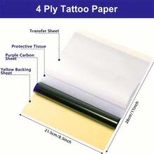 20 Sheets Tattoo Transfer Paper, A4 Copy Paper Set For Creating Perfect Tattoo Thermal Transfer, 4 Pairs Of Paper Per Layer - 20Pcs - View 3