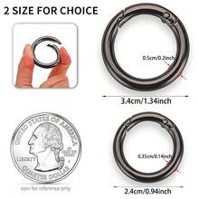 8pcs Metal O-Ring Spring Keychain, Suitable For Key Chains, Wallets, Handbags, Lanyards, Pet Clips, DIY Crafts And Gift Making Accessories (2 Sizes) - Spring Coil - View 2