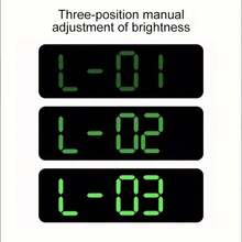 Large/Medium/Small/Square LED Digital Clock – Custom Spanish Version – HD Display, 10 Brightness Levels, Timer, Dual Alarm And Remote Control (Depending On Model) - Large - View 4