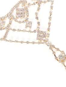 1pc Silver-Plated Crystal Birthstone Anklet Set, Synthetic Bohemian Multi-Layer Tassel Anklet, Zinc Alloy Foot Jewelry Suitable For Women To Wear On Halloween, Festivals, Music Festivals - Multicolor - View 5