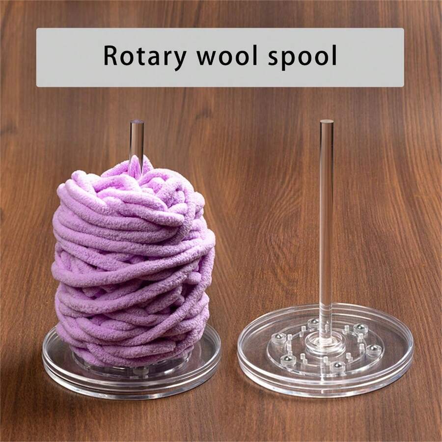 Rotating Yarn And Thread Rack, Transparent ABS Material Yarn Spool Holder, Desktop Yarn Dispenser - C - View 1