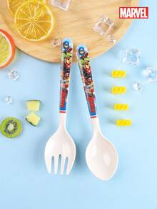 2 piezas Juego de cucharas de los Vengadores con licencia oficial, utensilios de acero inoxidable con diseños de personajes de dibujos animados lindos para la cocina, el hogar, al aire libre, regalo de Navidad o cumpleaños - Multicolor 3 - Ver 5