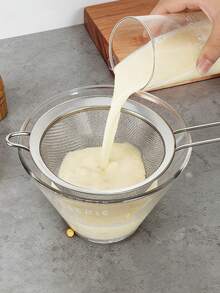 Colador de doble asa - Colador de malla fina apto para leche de soja, café y jugo. Artículo de cocina esencial, accesorio de cocina, herramienta de cocina imprescindible como regalo para entusiastas de la cocina casera, asistente de almacenamiento de cocina que ahorra espacio y excelente opción de regalo de cocina. - Multicolor - Ver 2