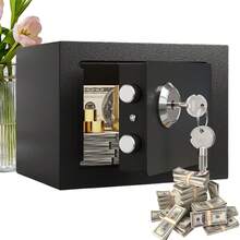 1pc Multi-Functional Fireproof Safe Box, Steel Security Lock Safe Box, Small Hidden Safe Box, Can Store Cash, Jewelry, Important Documents - 9.06*6.69*6.69 Inches, Upgraded Lock Core For More Refined Security, Safe In Cabinet, Safe On Desk, Car Safe, Fireproof & Anti-Theft, Private Tool For Managing Important Documents, Jewelry, Cash - Coin Payment - View 4