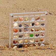 1pc Square Acrylic Shell Display Box, 36 Grids Transparent Specimen Showcase Box, Magnetic Closure High Transparency, Suitable For Daily Collection - Clear - View 5