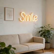 1pc LED Bar Game Room Smile Neon Sign Wall Decor, Battery/USB Powered, Suitable For Holiday Party, Fairy Lights, Home, Shop, Bedroom, Living Room Decoration - Smile Neon Sign - View 9