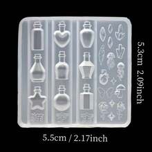 1pc/2pcs Nail Art Mold, Wishing Bottle, Glass Bottle, Star, Magic Potion Bottle, Butterfly, Rose 3D Decorations, Transparent Silicone Mold - Clear - View 11