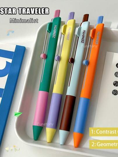 2 PCS Ultra Minimalist Gel Pens 0.5mm IG Style Highly Aesthetic Quick Drying Pen Premium Grade Fashion Used For Learning Office And Signing