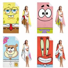 1pc Classic Cartoon Character Printed Beach Towel/Bath Towel, Highly Absorbent, Suitable For Beach, Swimming, Yoga And Fitness, Great Gift Choice - A - View 1