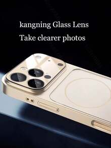 1pc Hadaasi Gold Upgraded Version: Original Large Window Magnetic Protective Case, Compatible With IPhone 17/16/15/14/13 Air/17 Pro Max - Supports Wireless Charging, Matte Texture - Gold - View 7