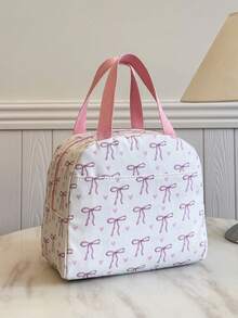 Túi đựng cơm trưa cách nhiệt di động; Túi đựng cơm trưa dày dặn họa tiết trái cây dễ thương dành cho học sinh; Túi đựng cơm trưa in hình nơ và trái tim; Hộp đựng cơm trưa; Túi đựng cơm trưa cho nữ; Túi dã ngoại; Túi giữ lạnh; Dung tích lớn; Vật dụng cần thiết cho kỳ nghỉ hè và đi học. - trắng - Xem 4