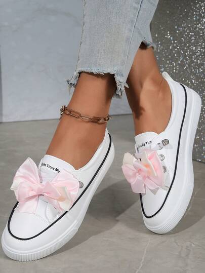 Teens' Solid Color Flat Sneakers, Versatile Casual Sports Shoes