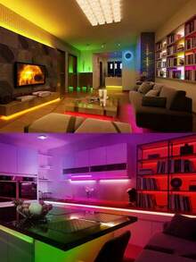 1 Set Of 44-Key Remote Control USB Powered LED Light Strip, Flexible Neon Lights, Adjustable Color Modes, Self-Adhesive Backing, Suitable For TV, Computer Screen, Holiday, Bedroom, Home Decor, Christmas, DIY, Household, Floral Decoration - Multi-color light - View 5
