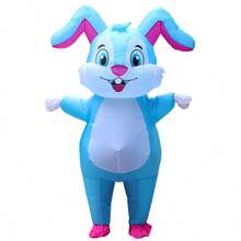 Funny Inflatable Rabbit Costume, Performance Costume, Fully Inflatable, Big Floppy Ears, Blue Rabbit Costume Prop - Multicolor - View 8