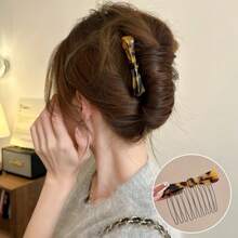 Acetate Fiber Bow Side Hair Clip - Side Bangs Clip, Gift For Girls, Hair Comb, Side Comb, Wedding, Multi-Color Hair Accessories Hair Band, Combs, Hair Comb, Summer, Holiday, Travel - Multicolor - View 12