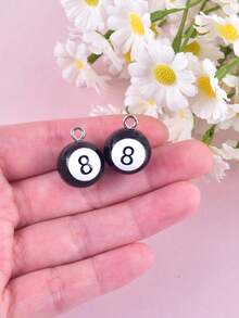 10pcs/20pcs 3D Billiard Ball Resin Pendant Earring Necklace DIY Jewelry Accessories - Multicolor - View 3