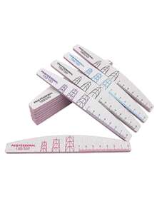 Professional Crescent-Shaped Nail File, Double-Sided Graded Buffing Block, 100/150/180/240 Grit Nail Sanding Strips, Minimalist Nail Care Tool For Salon Use - Multicolor - View 6