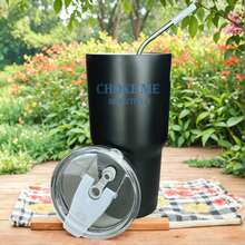 30oz Stainless Steel Tumbler Black White Options,  Choke Me Respectfully Graphic Cups, Insulated Travel Coffee Mug With Lid And Straw , Double Wall Vacuum Reusable Travel Cups, Funny Birthday Party Gift For Women & Men - 黑色 - 查看 1