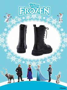 Disney Authorized collaboration with Frozen | A pair of children's princess shoes, princess shoes, Anna princess shoes, Arendelle princess shoes, ssuitable for daily and holiday outdoor wearelle princess shoes, ssuitable for daily and holiday outdoor wear, comfortable wearman, lehed-daily's, the faled, for then, comfortable wearm. (children's flat shoes, girls' shoes, princess shoes, queen shoes) - 黑色 - 查看 3