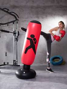 1pc Inflatable Punching Column, Adult Inflatable Punching Bag Freestanding Punching Bag, 1.6m Striking Column, Exhaust Pipe Bag, Thick Punching Column - Red - View 6