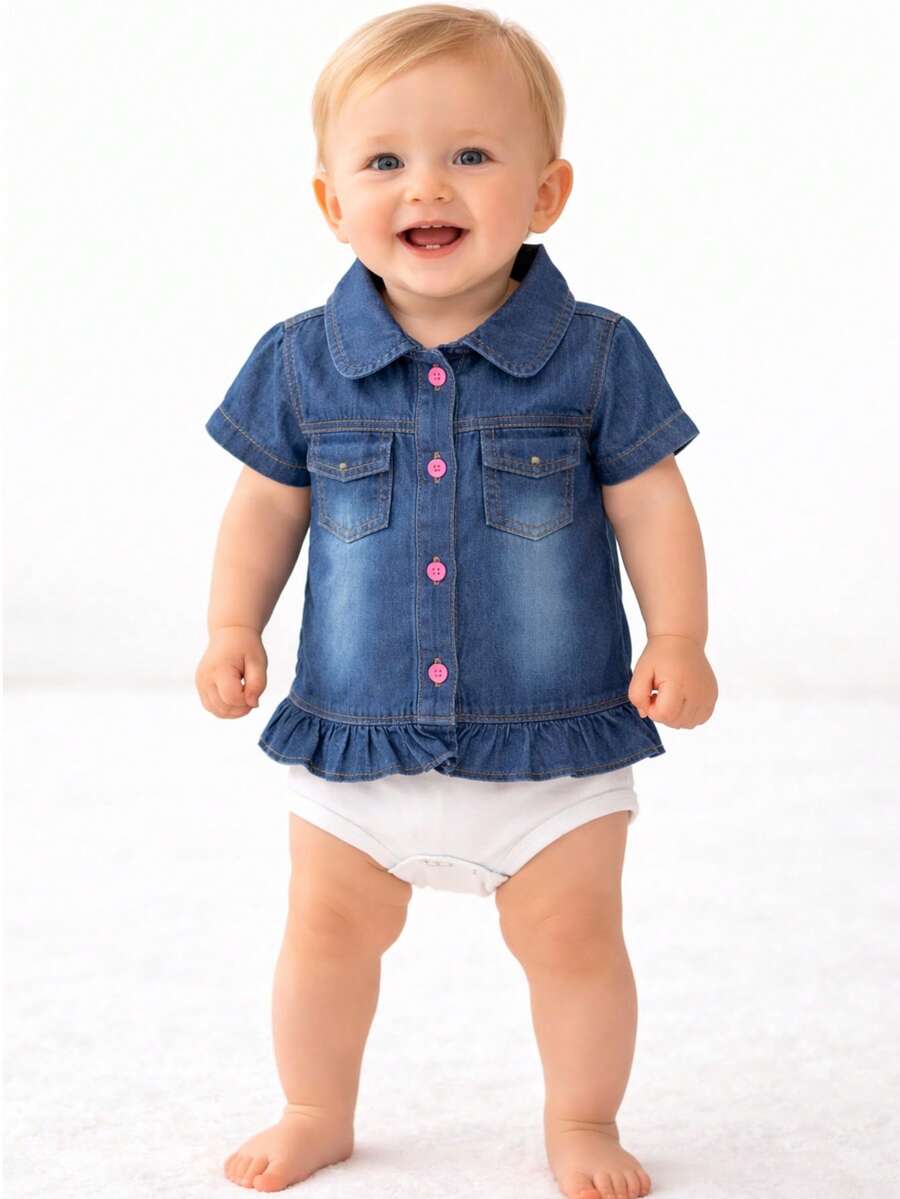 Baby Girls Denim - 藍白色 - 查看 1
