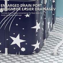 Insulated Foldable Bath Tub, 140cm Large Size Portable Adult Bathtub, Thick PVC & Oxford Cloth Non-Slip Spa Tub - 多色 - 查看 8