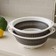 1pc Foldable Silicone Strainer, Suitable For Vegetables And Fruits, Essential Kitchen Item - Grey - View 6