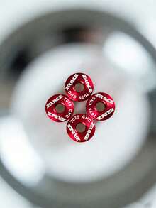 4pcs ZRACE High Strength Mountain Bike Chainring Bolts, 7075 Aluminum Alloy CNC Machined, Chainring Screws - Red - View 4
