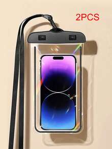 Night Luminous Waterproof Phone Case, Touch Screen Unlocking, Swimming, Drifting, Transparent Phone Bag, Sealed Phone Cover - Black - View 6