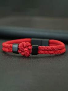 diffone 时尚手工编织4毫米绳花结手链黑色磁性男士臂环手镯手镯饰品 - 男士手繩手鐲 - 查看 7