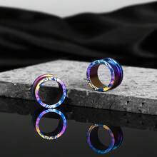 2件装男女通用复古多彩钛金属耳扩耳钉嘻哈朋克风 - 日常/派对/海滩时尚饰品 - round - 查看 8