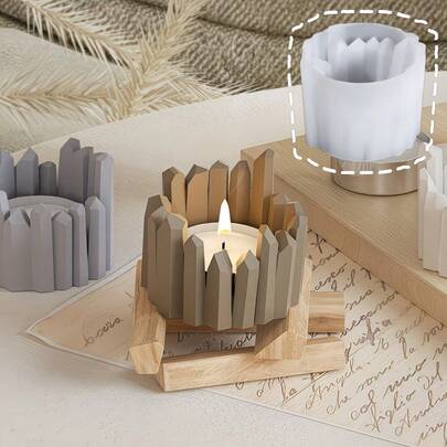 1个DIY粘土模具，水晶石烛台，水泥石膏树脂模具，水晶石收纳杯，家居装饰，硅胶模具，适合DIY手工制作、礼品制作，可重复使用