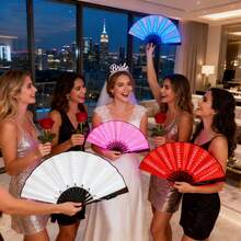 Multi-Color Foldable LED Light Up Short Fan Glowing Handheld Fan Sweet Fairy Cyberpunk Street Style Decor Accessory For Wedding After Party Music Festival Carnival Halloween Stage Tap Belly Traditional Dance Performance & Photo Shooting - View 9