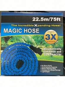 1PC 75FT Explosion-Proof Magic Expandable Water Hose, High-Strength Anti-Burst Material, Dual Use For Car Washing & Plant Watering, Retractable Compact For Easy Storage - 1pc - 查看 2