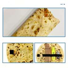 1pc Canvas Rolled Pencil Case, Burrito Design, Portable Stationery Organizer, Mexican Burrito Pencil Pouch - A - View 4