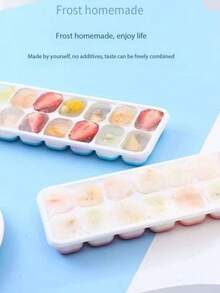2pcs RUNMKUO Silicone Ice Cube Trays With Lids, LFGB Certified, Stackable Ice Molds Suitable For Baby Food, Whiskey, Beverages - Multicolor - View 5