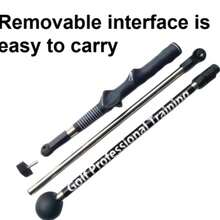 Golf Swing Training Aid Adjustable 79–110cm – Foldable Golf Alignment Stick With 48.5mm Rubber Ball, Indoor & Outdoor Golf Practice Tool For Swing Plane, Tempo & Forearm Rotation - Black - View 5
