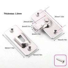 Stainless Steel 90° Right Angle Sliding Door Latch | Lock Catch - A - View 5