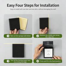 1pc Transparent Smoke-Gray Non-Drilled Socket Waterproof Box, Bathroom Splash-Proof Box, Socket Protection Cover, Kitchen Switch Anti-Drip And Anti-Dust Box, Kitchen And Bathroom Power Socket Protection Box, Anti-Electric Shock, Large-Angle Flip Cover Design, Strong Adhesive Socket Protection Cover - Adhesive Waterproof Box - View 12