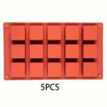 Khuôn silicon hình khối lập phương làm sô cô la, khuôn nướng vuông 15 lỗ, thích hợp cho các hoạt động thủ công nhà bếp, khuôn nướng silicon. - Nhiều màu - Xem 10