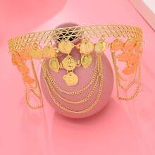 1pc Bohemian Style Coin Zinc Alloy Headband, Suitable For All Seasons - Gold - View 3