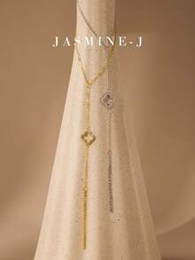 1pc S925 Sterling Silver Four-Leaf Clover Bracelet,Hand-Held Chain,Linked Finger Bracelet,Diamond-Encrusted Openwork Four-Leaf Clover Bracelet,Sterling Silver Bracelet,Simple And Elegant Women's Bracelet,Suitable As A Gift,Mother's Day Gift,Daily Wear,Wedding Gift - Multicolor - View 4