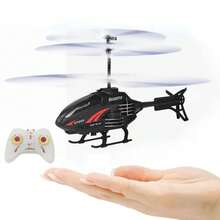 helicóptero volador de juguete, Avión de Control remoto, Sensor infrarrojo recargable, Dron, pasatiempos de carga USB - Rojo - Ver 2