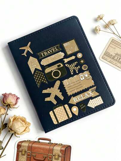 时尚护照夹，可折叠，轻便耐用，适合上学、旅行或作为礼物，男女皆宜，户外度假旅行配件，适合年轻旅行者，返校季必备，简约高端护照夹，适合女学生，男女通用返校旅行护照夹，适合郊游、度假、旅行用品