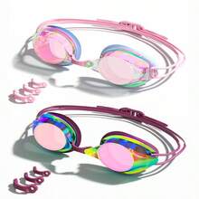 Gafas de natación profesionales de alta definición, resistentes al agua, antivaho y anti-UV, con marco pequeño para carreras y entrenamiento - Multicolor - Ver 1