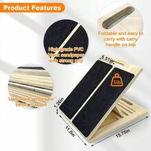 Wooden Slant Board Calf Stretcher Folded For Yoga Workout Calf Incline Board UK - Black - View 9