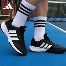 Adidas 男士新款 GameCourt 2 网球训练鞋 - 黑與白 - 查看 4