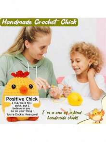 1pc Chicken Easter Basket Filling Gifts, Youth Gifts, Girls, Boys, Daughters, Sons Gifts, Easter Egg Filling Necessities, Women's Birthday Gifts, Crocheted Animals, Emotional Manual Support, Chicken Easter Decorations. - Multicolor - View 5