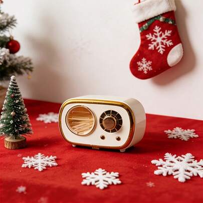 极简复古收音机造型牙签盒 - 可容纳 220 根牙签，耐用塑料材质，四季皆宜 | 卧室、梳妆台装饰的理想之选 | 牙签分配器