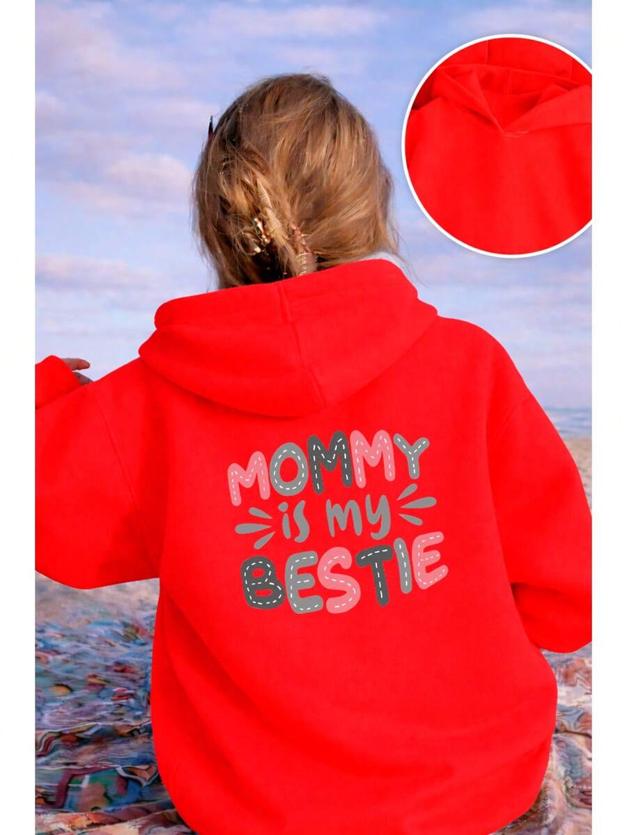 Mommy Bestie Sweatshirt 100% Cotton - 紅色 - 查看 1